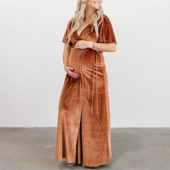 Baltic Born Rust Velvet Maxi Dress - Picture 11 of 15